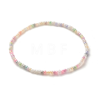 Baking Paint Glass Seed Bead Anklets AJEW-AN00469-1