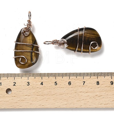 Natural Tiger Eye Pendants G-F763-03RG-03-1