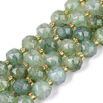 Ombre Effect Dyed Transparent Crackle Glass Beads Strands GLAA-Q111-8MM-02-1