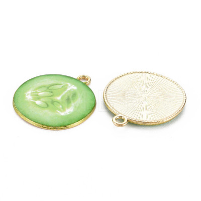 Light Gold Alloy Enamel Pendants ENAM-S126-120-1