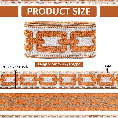 5M Polyester Jacquard Grid Ribbon OCOR-WH0003-088B-03-1