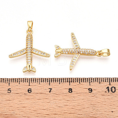 Brass Micro Pave Cubic Zirconia Pendants KK-T070-83G-1