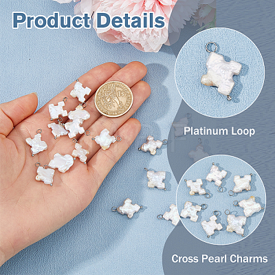 16Pcs Natural Keshi Pearl Pendants PALLOY-HS00046-1
