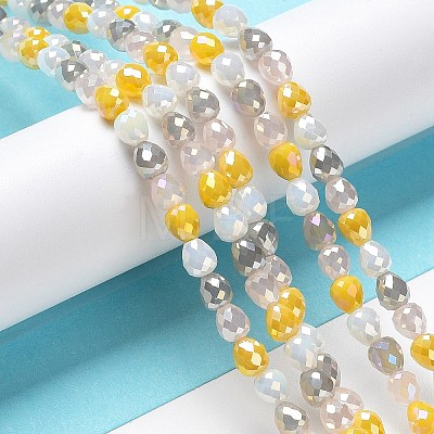 Electroplated Glass Beads Strands GLAA-B013-01B-1