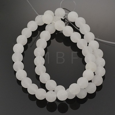 Natural White Jade Round Beads Strands G-D662-8mm-1