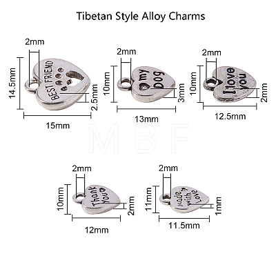 Tibetan Style Alloy Charms TIBE-CJ0001-08-1
