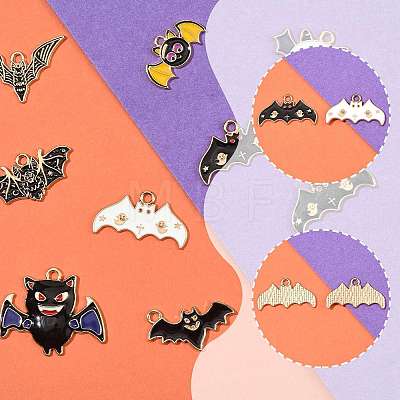 10Pcs 10 Styles Alloy Enamel Pendants ENAM-FS0003-85-1