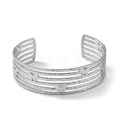 304 Stainless Steel Cuff Bangles BJEW-Z078-23P-1