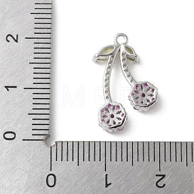 Brass Micro Pave Cubic Zirconia Pendants KK-P290-02E-P-1