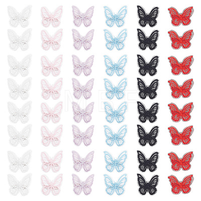 48Pcs 6 Colors Lace Butterfly Alligator Hair Clips PHAR-CP0001-15-1