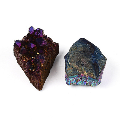 8~12Pcs Electroplated Natural Amethyst Geode Cornucopia Mineral Specimen G-N360-03A-1