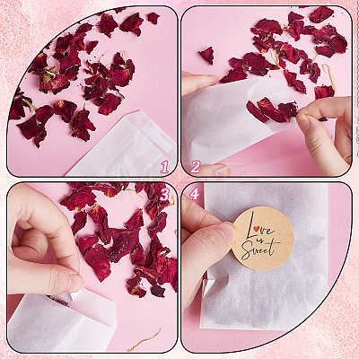 CRASPIRE 120Pcs Flat Translucent Glassine Waxed Paper Treat Bags Cookie Bags STIC-CP0001-11E-1