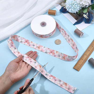1Roll Single Face Printed Polyester Satin Ribbon SRIB-CY0001-47E-1