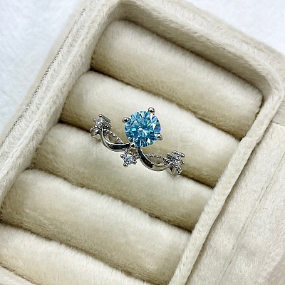Adjustable Brass Micro Pave Cubic Zirconia Finger Rings for Women WGBC28D-03-1