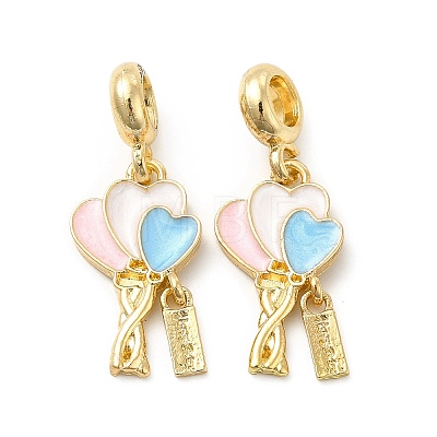 Rack Plating Alloy Colorful Enamel European Dangle Charms PALLOY-P289-04G-1