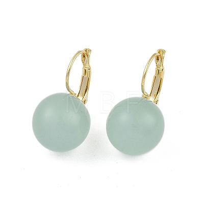 Brass with Resin Round Hoop Earrings EJEW-Q391-09G-02-1