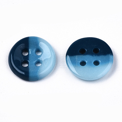 4-Hole Handmade Lampwork Sewing Buttons BUTT-T010-02A-1