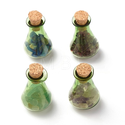 Glass Wishing Bottle Decorations AJEW-JD00006-02-1
