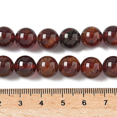 Natural Orange Garnet Beads Strands G-G271-B01-10mm-1