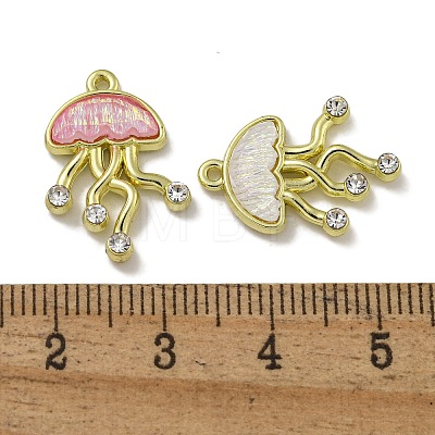 Rack Plating Alloy Rhinestone Pendants PALLOY-F312-05G-1