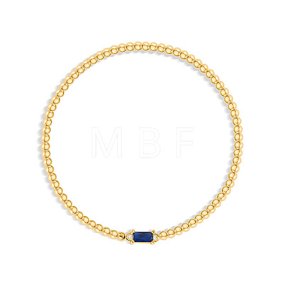 Birthstone 304 Stainless Steel Pave Cubic Zirconia Link Bracelets FS-WG4804B-10-1