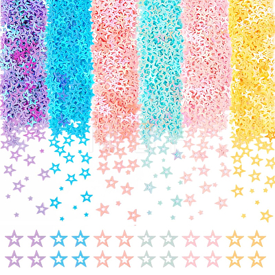 180G 6 Colors Plastic Sequins Beads PVC-CP0001-04-1