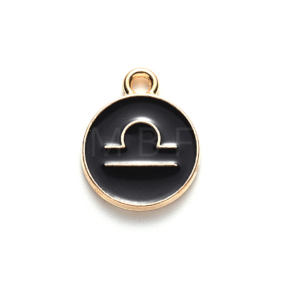 Alloy Enamel Pendants X-ENAM-S124-01B-08K-1