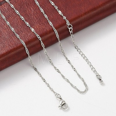 Brass Singapore Chains Necklaces for Women NJEW-D302-34P-1