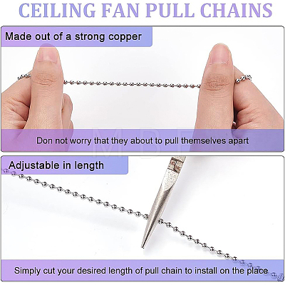 5Pcs Glass Ceiling Fan Pull Chain Extenders AJEW-BC0003-48-1