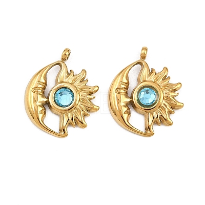 304 Stainless Steel Rhinestone Pendants STAS-Z166-24G-12-1