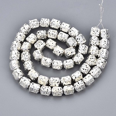 Electroplated Natural Lava Rock Beads Strands G-T114-65S-1