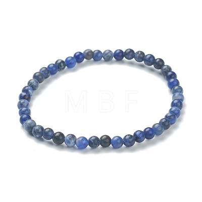 Natural Sodalite Beaded Stretch Bracelets BJEW-D446-A-36-1