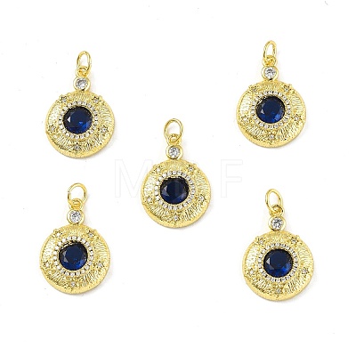 Brass Micro Pave Clear Cubic Zirconia Pendants KK-E068-VF326-1