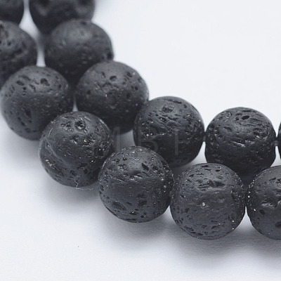Synthetic Lava Rock Beads Strands G-F549-8mm-B10-1