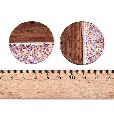 Epoxy Resin & Walnut Wood Pendants RESI-T057-10C-1