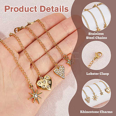 4Pcs 304 Stainless Steel End with Chains FIND-HS00005-1