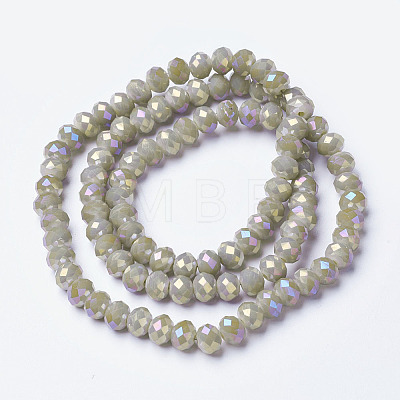 Electroplate Opaque Glass Beads Strands EGLA-A034-P4mm-G01-1