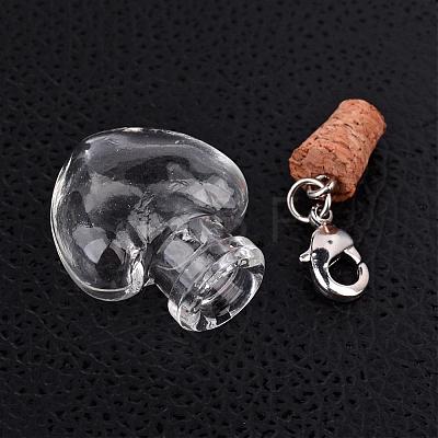 Mixed Shapes Glass Wishing Bottle Pendants HJEW-JM00186-1