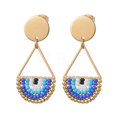 Seed Bead Teardrop Stud Earrings EJEW-MZ00251-1