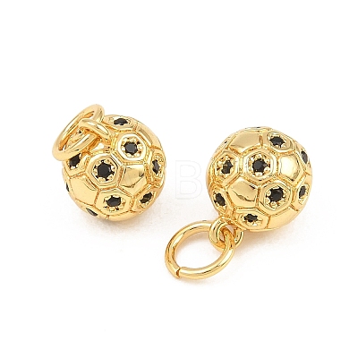 Brass Micro Pave Black Cubic Zirconia Charms CU-CBA56CE-01G-1