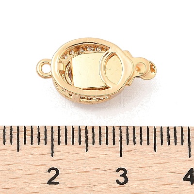 Brass Micro Pave Cubic Zirconia Box Clasps KK-C080-12G-02-1