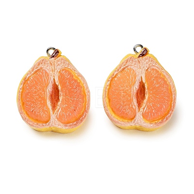 Opaque Resin Imitation Fruit Pendants RESI-H045-01B-01-1