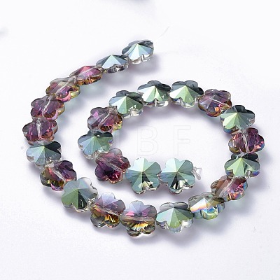 Electroplate Glass Beads Strands EGLA-F132-HP07-1
