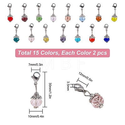 Glass Pendants HJEW-SC0001-07-1