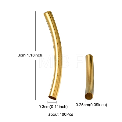 100Pcs Brass Tube Beads KK-YW0001-61-1