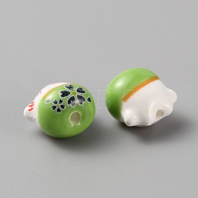 Handmade Porcelain Beads PORC-WH0006-02D-1
