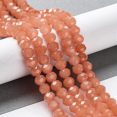 Baking Painted Imitation Jade Glass Bead Strands DGLA-A034-J8MM-A31-1