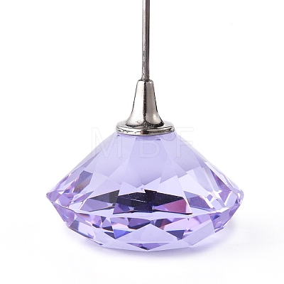 Diamond Shape Glass Name Card Holder DJEW-F009-A04-1