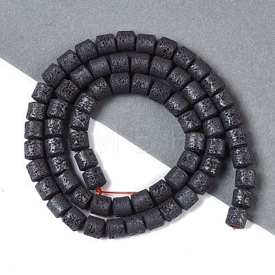 Frosted Natural Lava Rock Beads Strands G-E618-02C-1