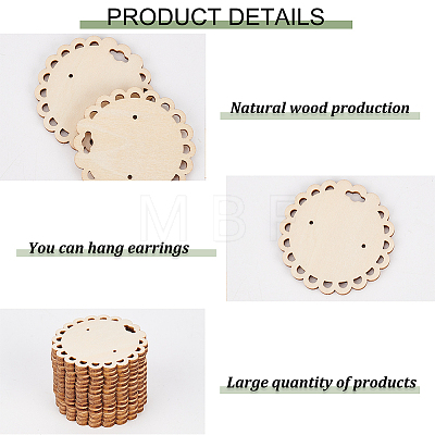 Wood Earring Display Card with Hanging Hole DIY-WH0320-20B-1